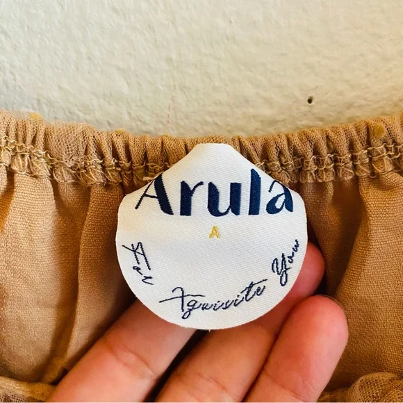 ARULA NWT Latte Lace Swiss Dot Babydoll Dress - Picture 5 of 7